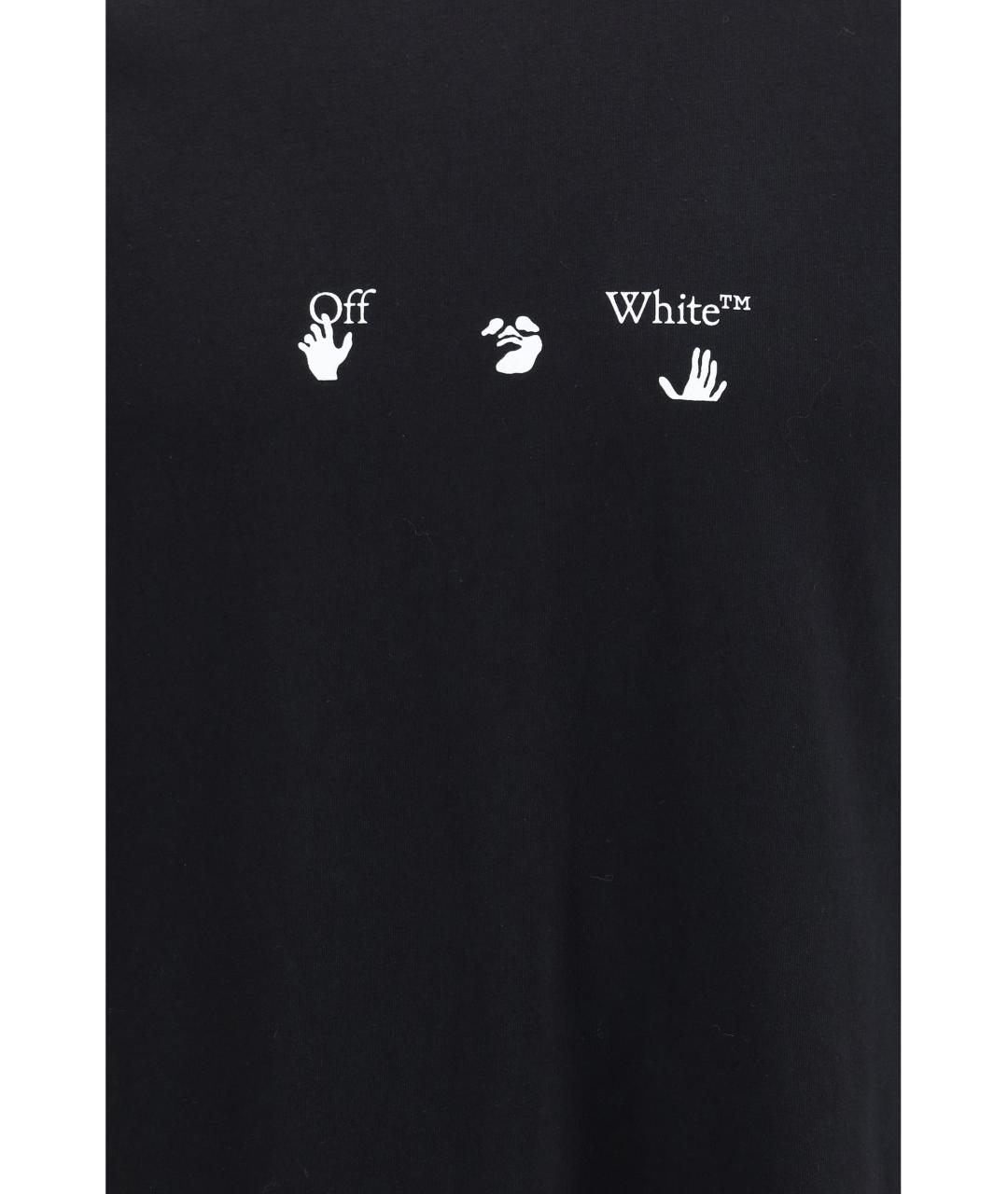 OFF-WHITE Черная хлопковая футболка, фото 3
