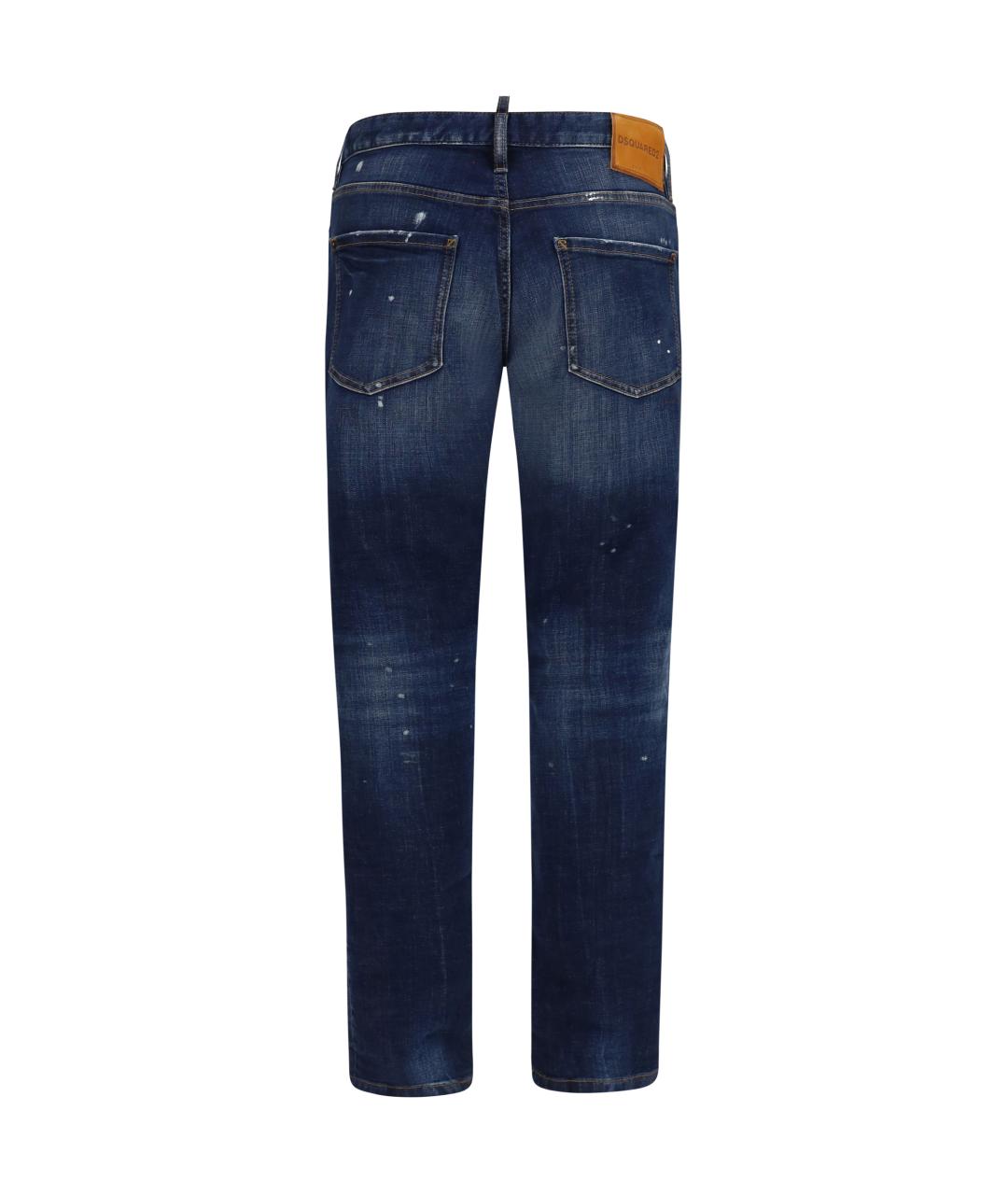 DSQUARED2 Синие хлопковые прямые джинсы, фото 2