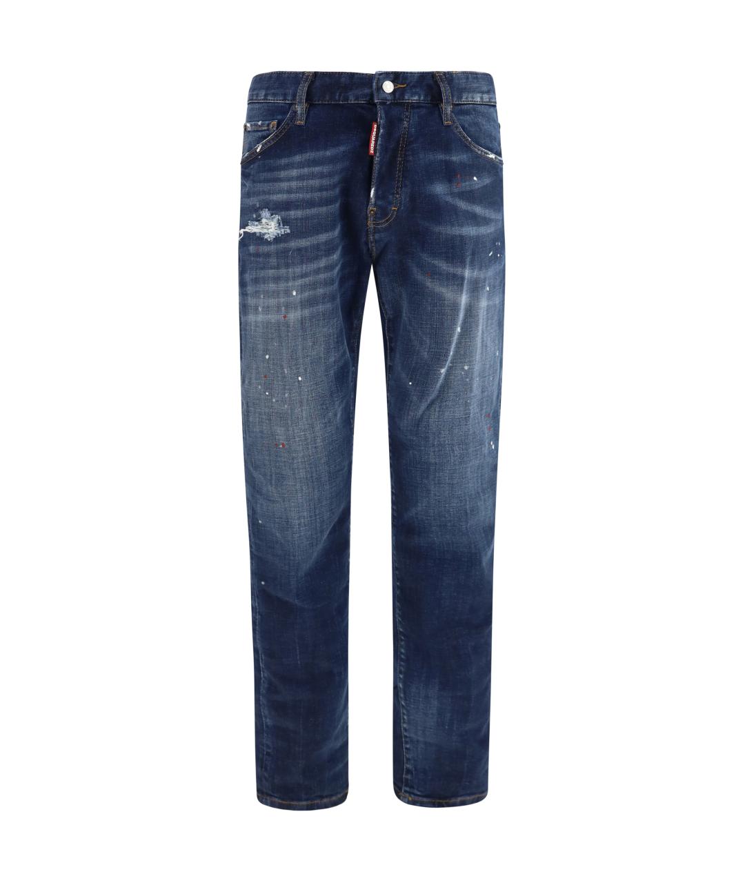 DSQUARED2 Синие хлопковые прямые джинсы, фото 1