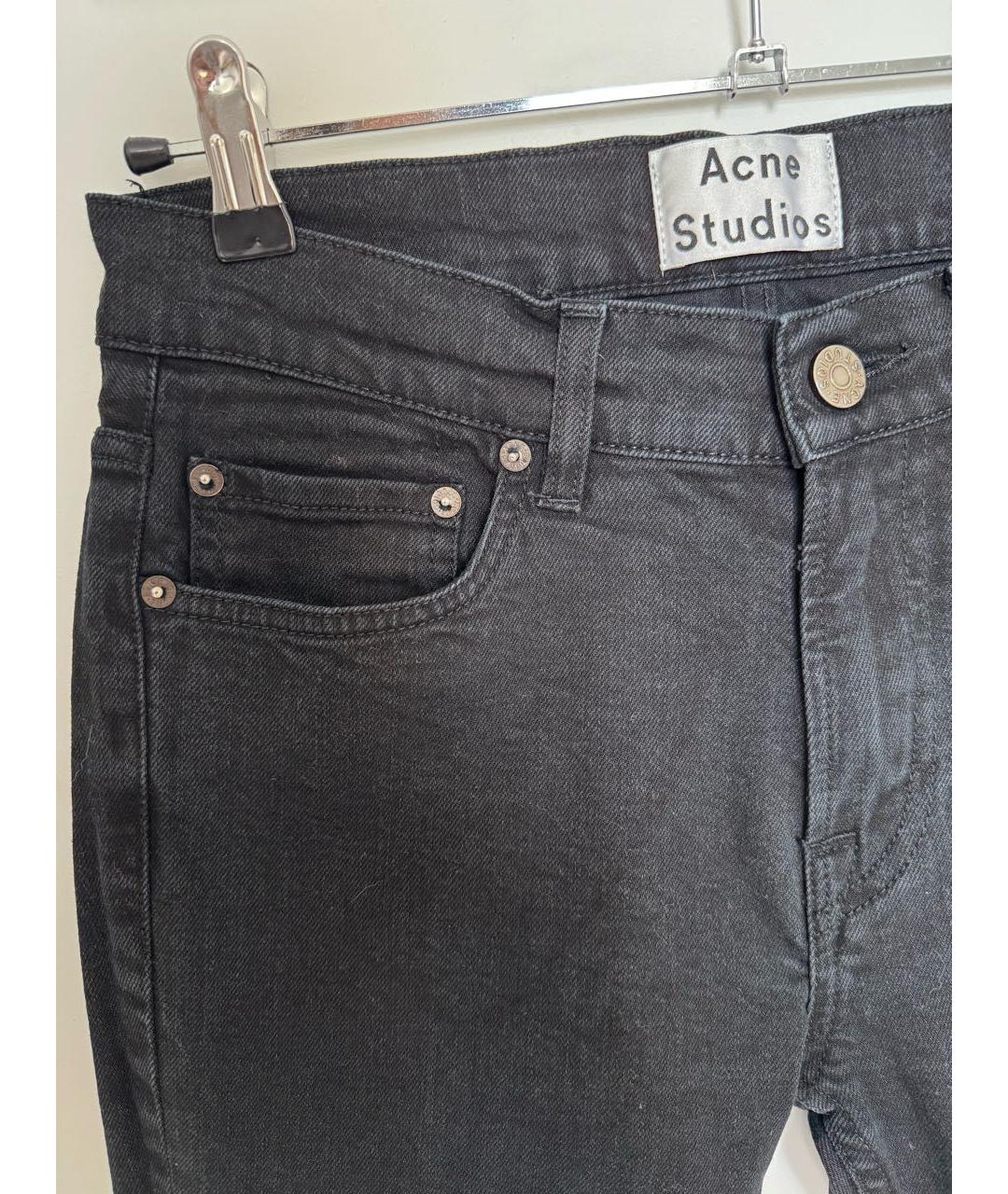 ACNE STUDIOS Черные хлопко-эластановые джинсы скинни, фото 6