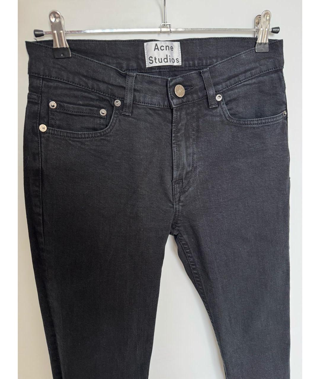 ACNE STUDIOS Черные хлопко-эластановые джинсы скинни, фото 3