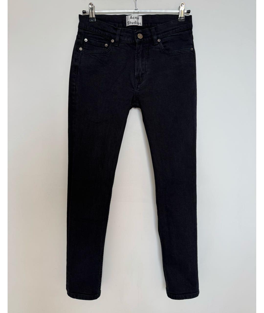 ACNE STUDIOS Черные хлопко-эластановые джинсы скинни, фото 8
