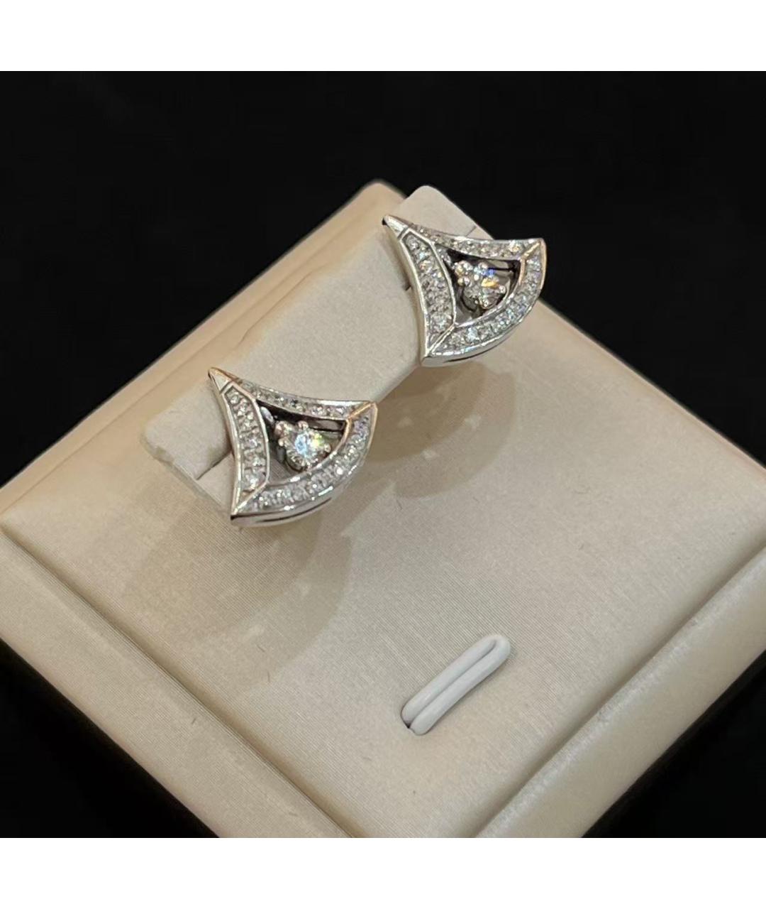 BVLGARI Серебряные серьги из белого золота, фото 2