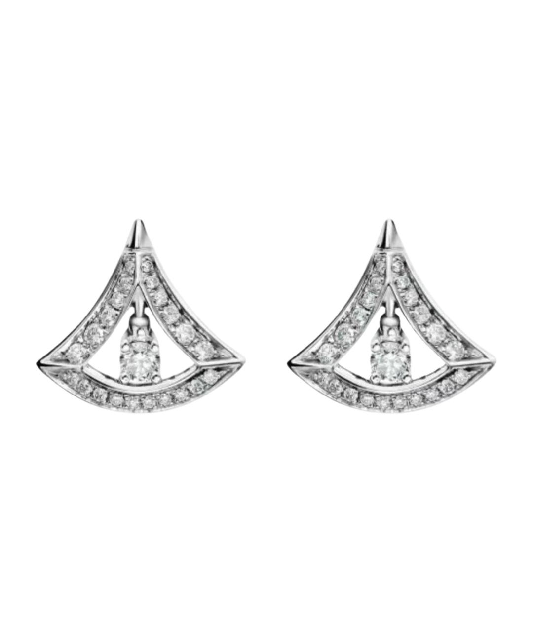 BVLGARI Серебряные серьги из белого золота, фото 1