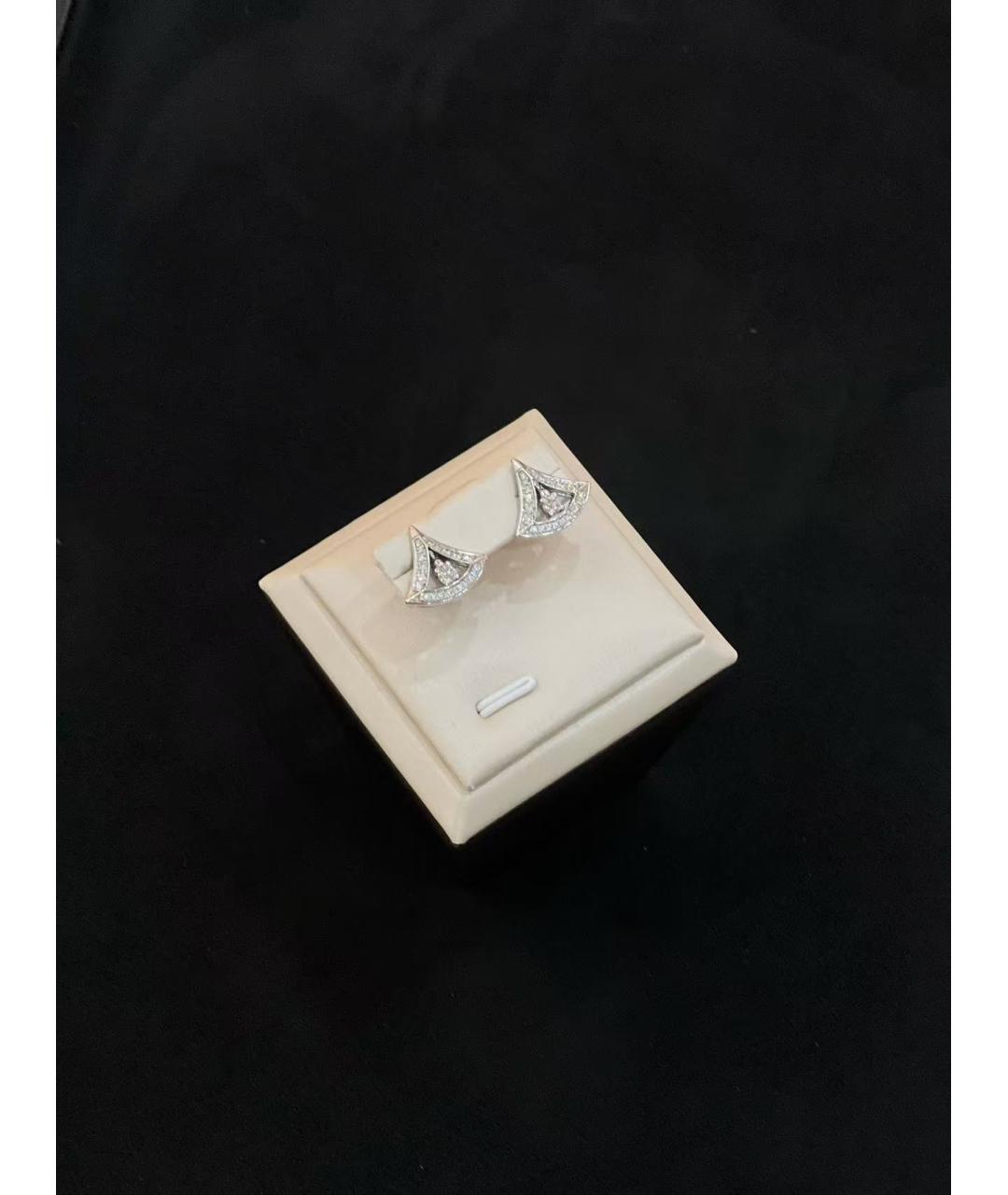 BVLGARI Серебряные серьги из белого золота, фото 3