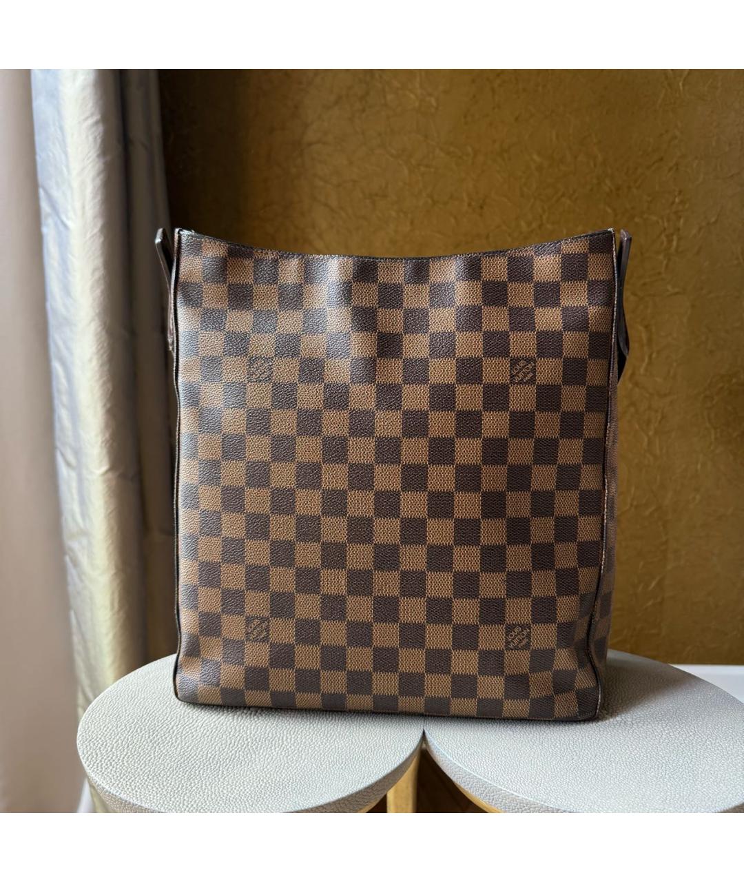 LOUIS VUITTON Коричневая кожаная сумка через плечо, фото 3