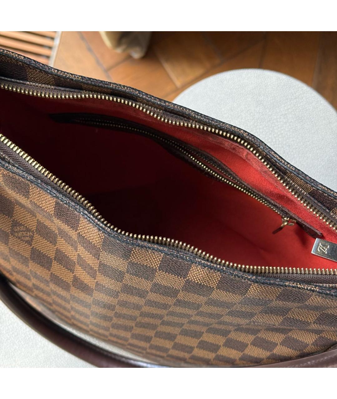 LOUIS VUITTON Коричневая кожаная сумка через плечо, фото 4
