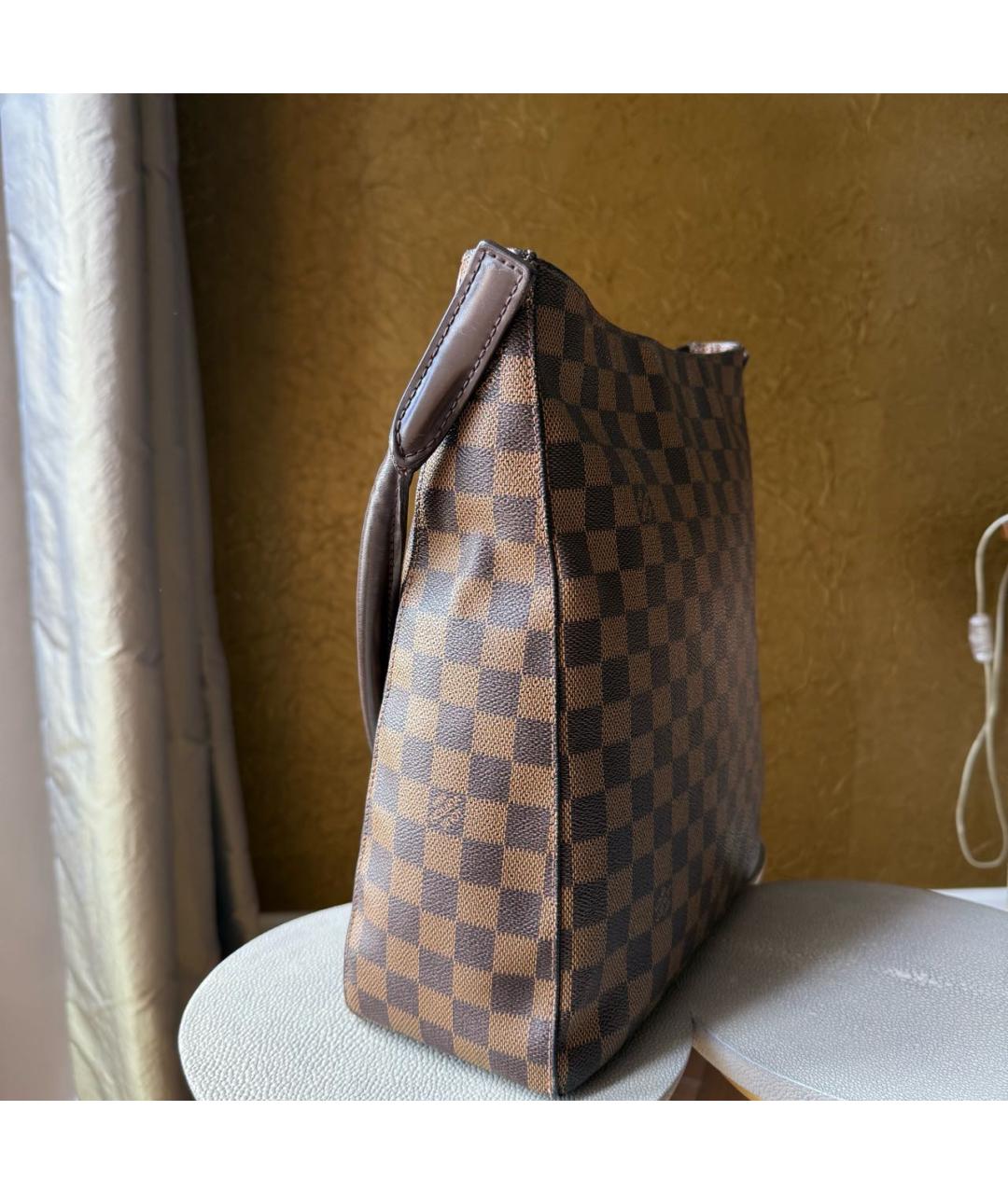 LOUIS VUITTON Коричневая кожаная сумка через плечо, фото 2