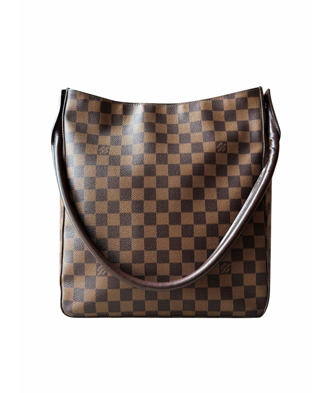 LOUIS VUITTON Коричневая кожаная сумка через плечо, фото 5
