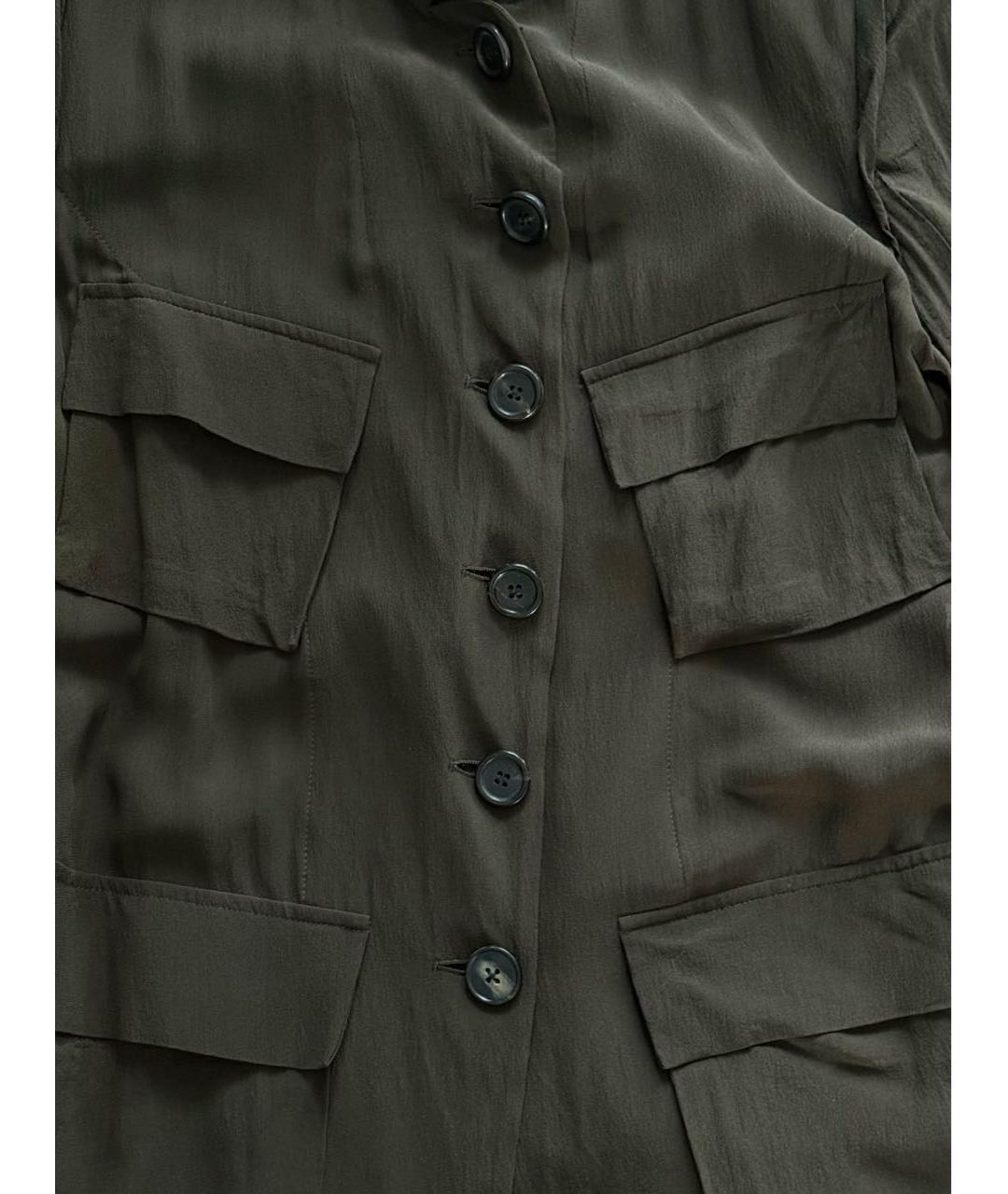 ANN DEMEULEMEESTER Хаки шелковый жакет/пиджак, фото 4