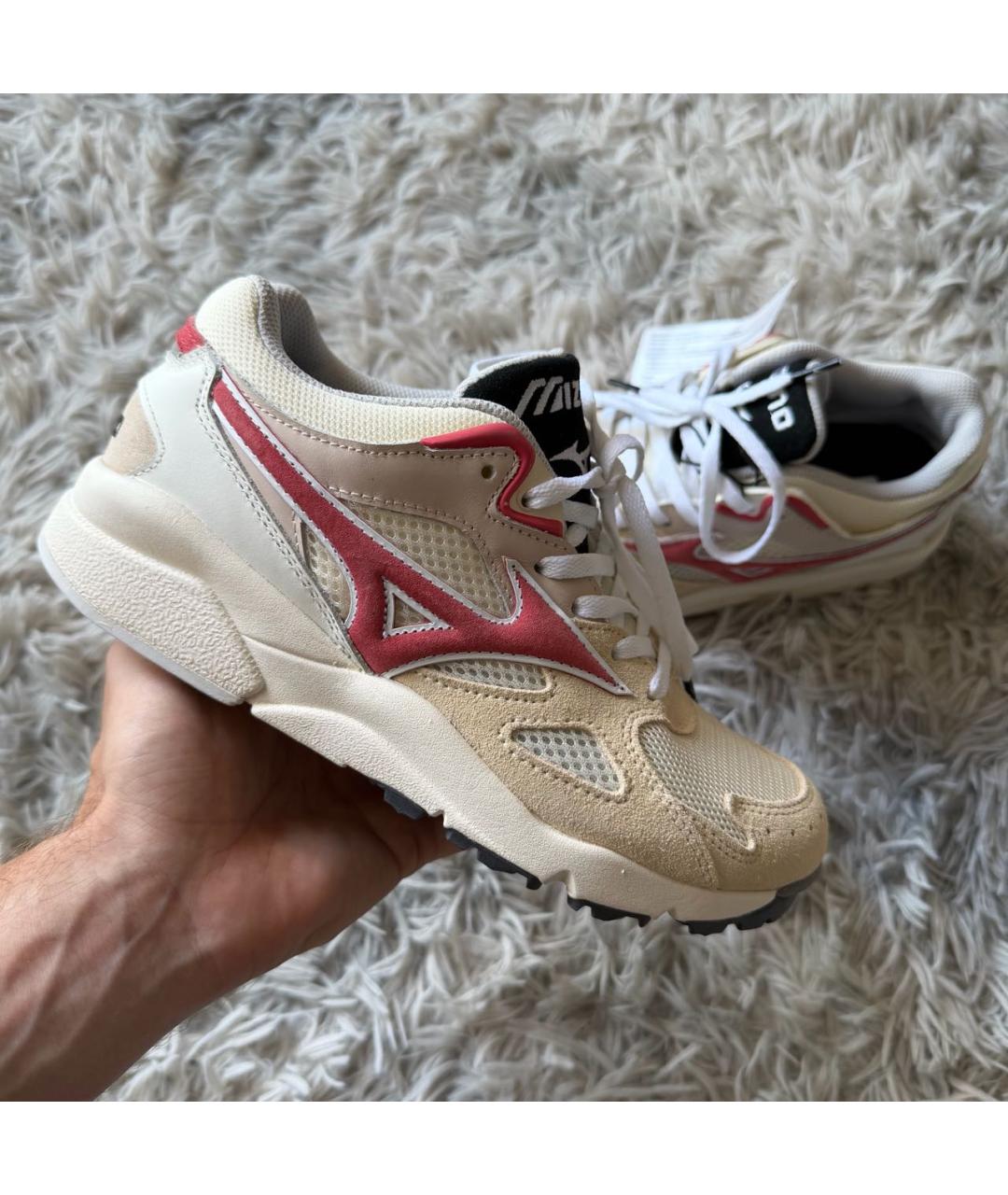 MIZUNO Бежевые замшевые кроссовки, фото 2