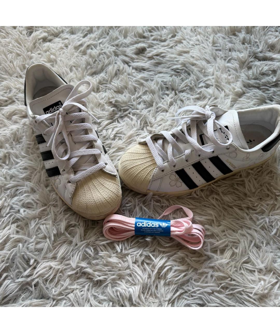 ADIDAS Белые кожаные кеды, фото 3