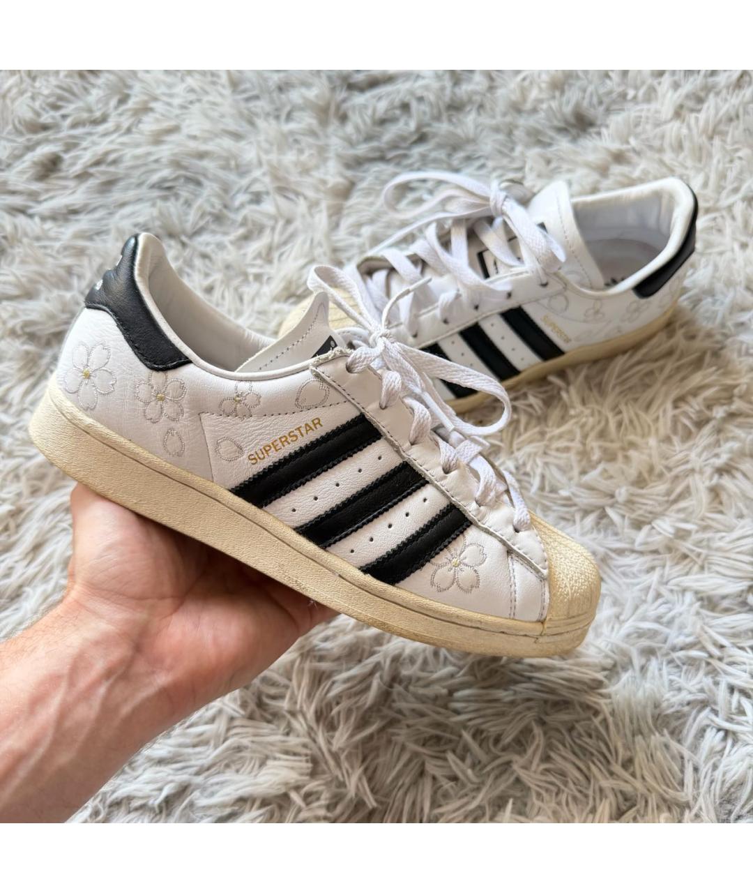 ADIDAS Белые кожаные кеды, фото 2