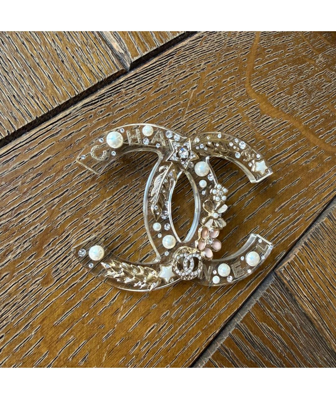 CHANEL Прозрачная пластиковая булавка / брошь, фото 5