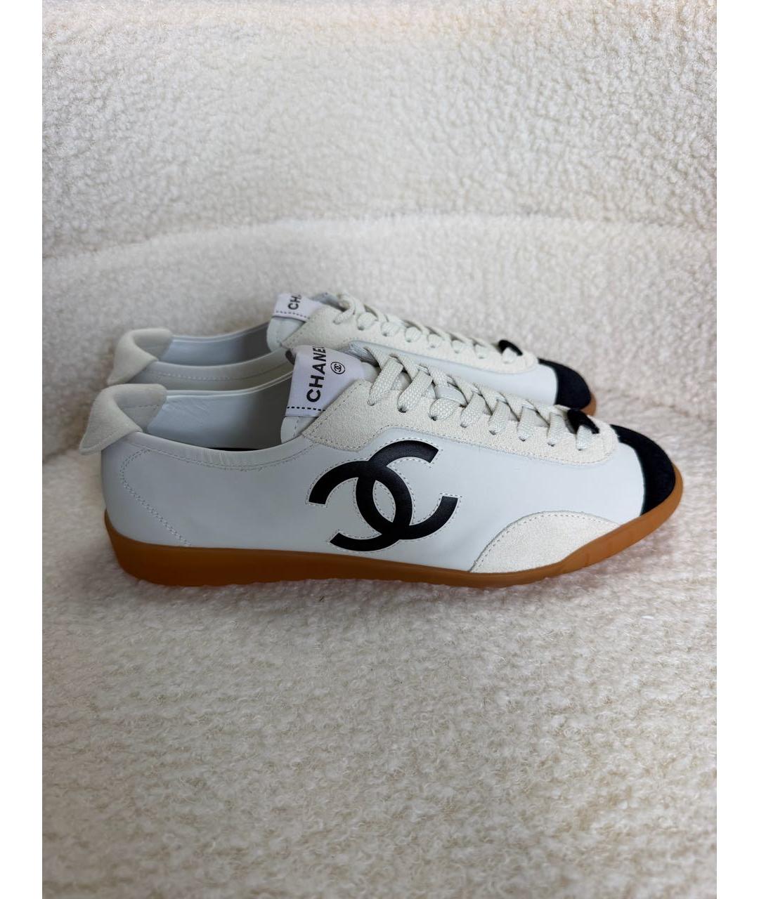 CHANEL Белые кожаные кеды, фото 8