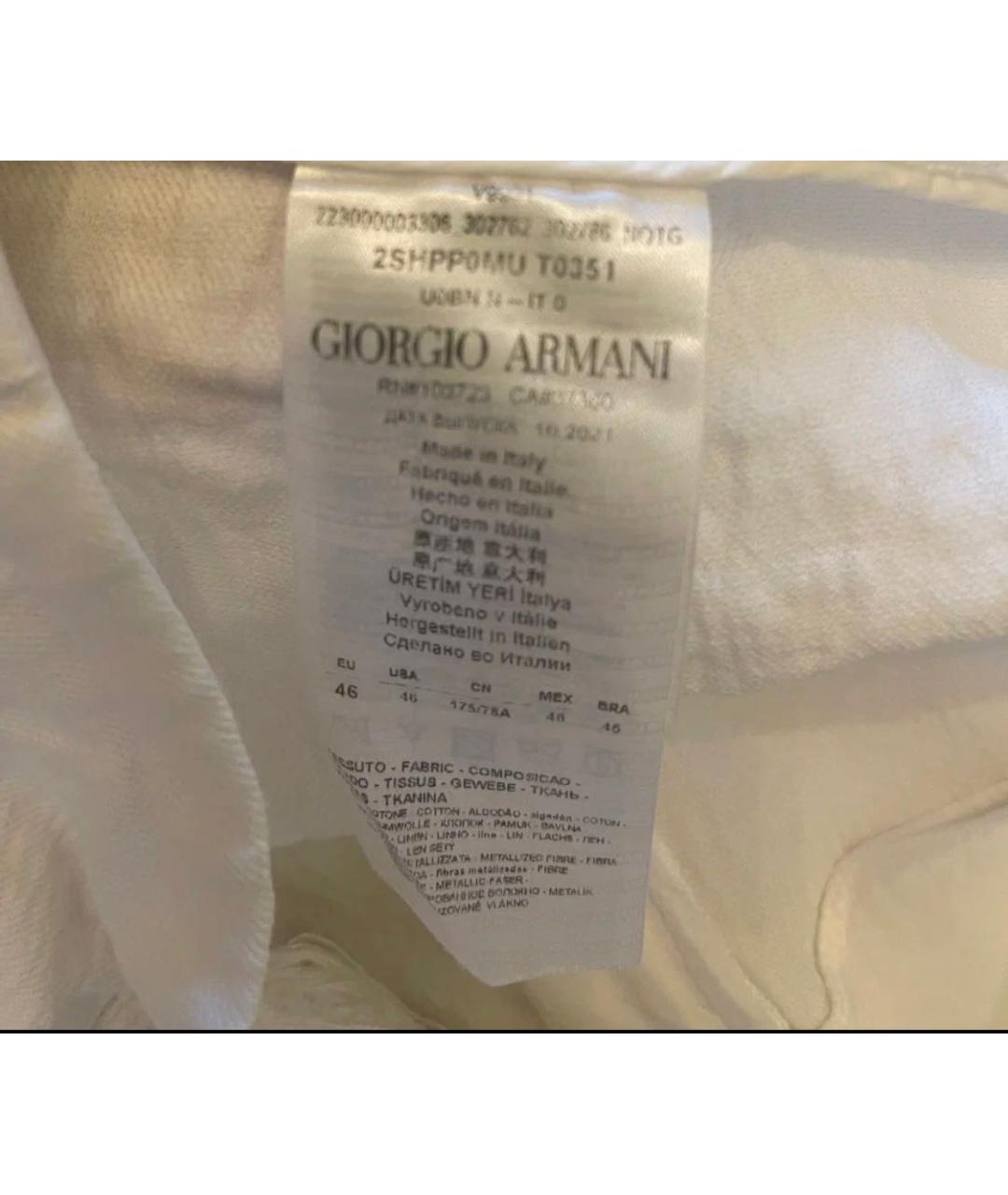 GIORGIO ARMANI Белый хлопковый костюм с брюками, фото 8