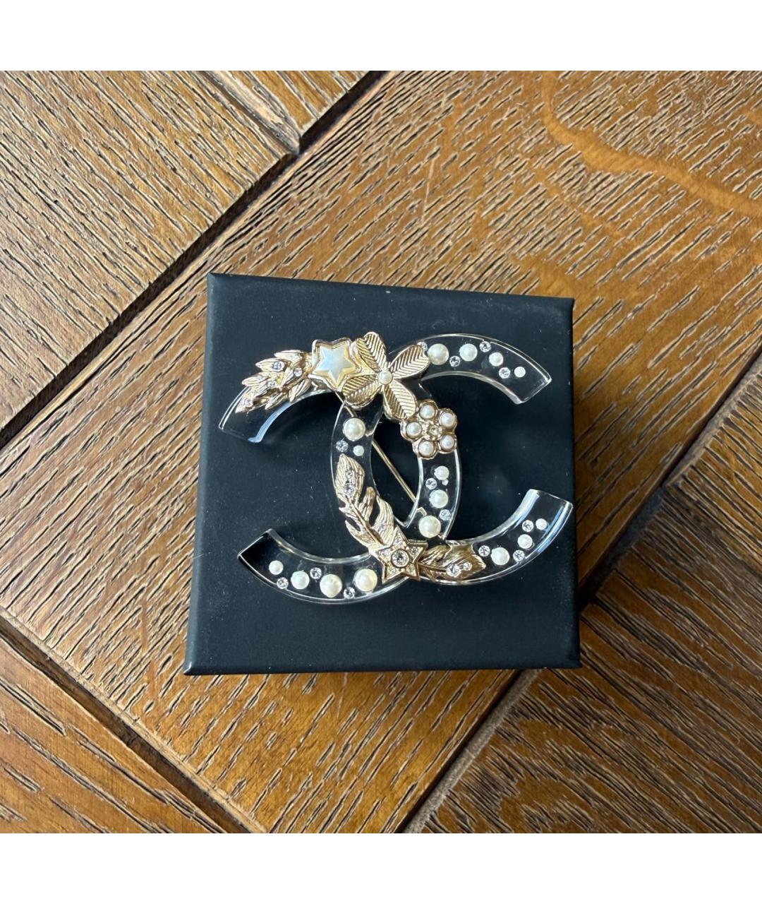 CHANEL Прозрачная пластиковая булавка / брошь, фото 5