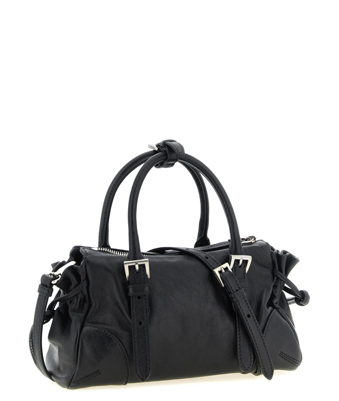PRADA Черная кожаная сумка тоут, фото 2