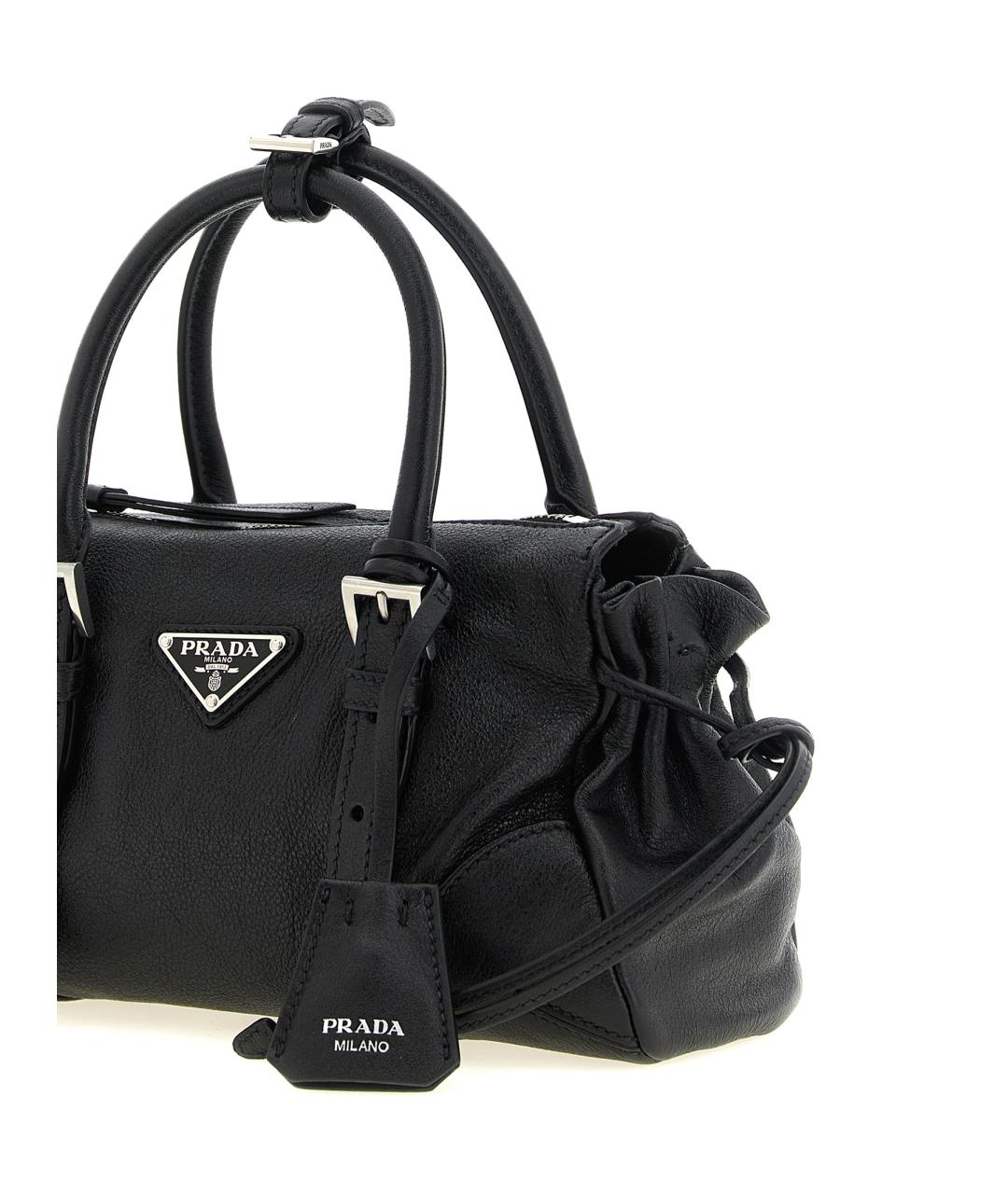 PRADA Черная кожаная сумка тоут, фото 3