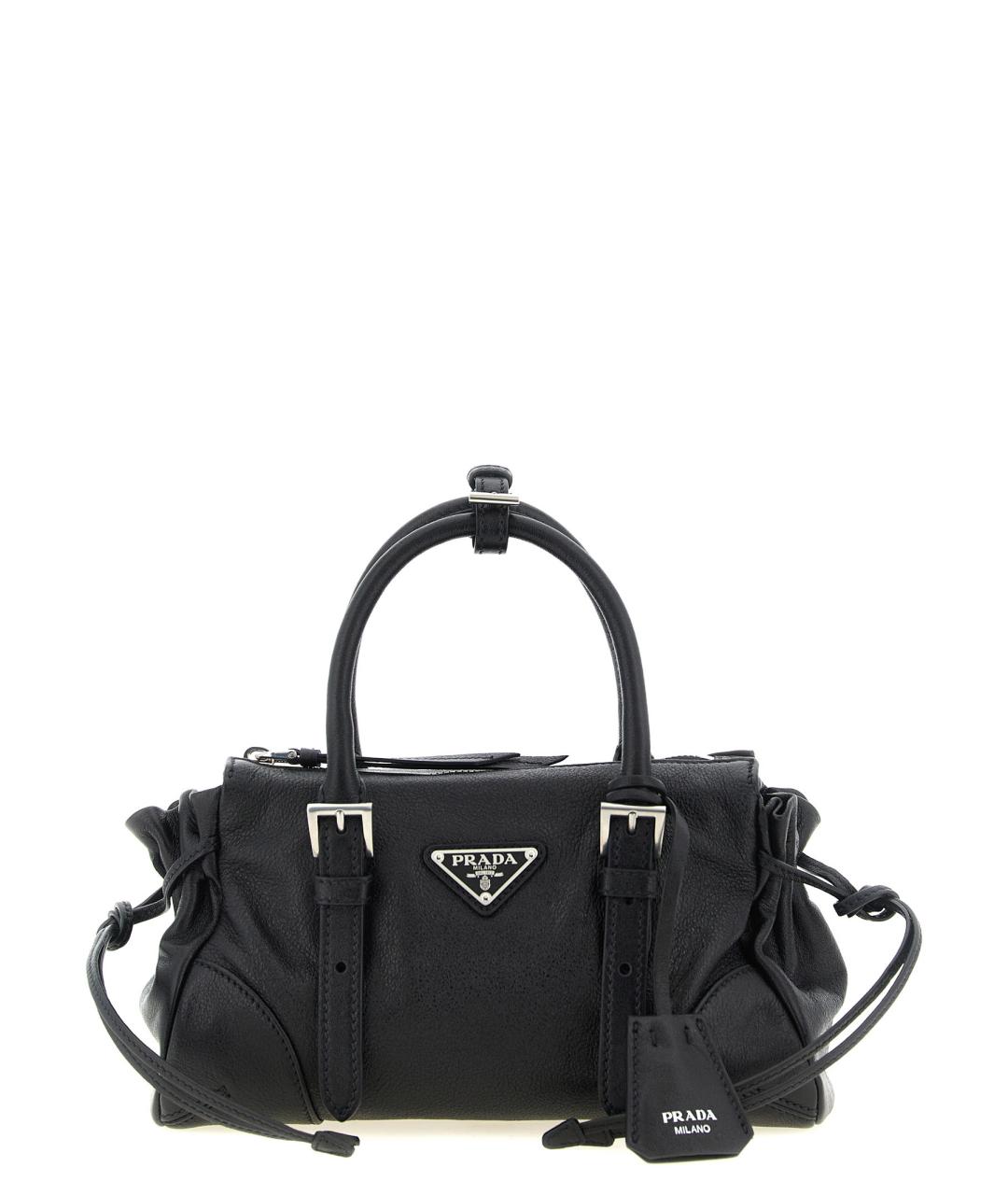 PRADA Черная кожаная сумка тоут, фото 1