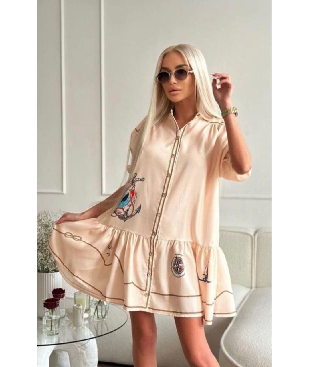 ZIMMERMANN Бежевое хлопковое повседневное платье, фото 5