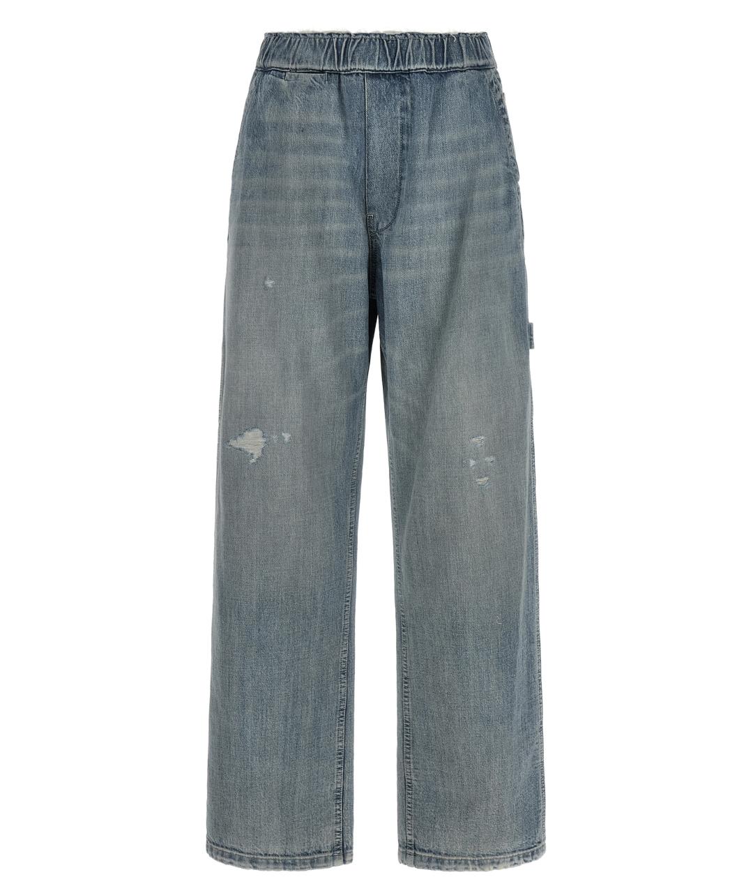 MM6 MAISON MARGIELA Голубые хлопковые прямые джинсы, фото 1