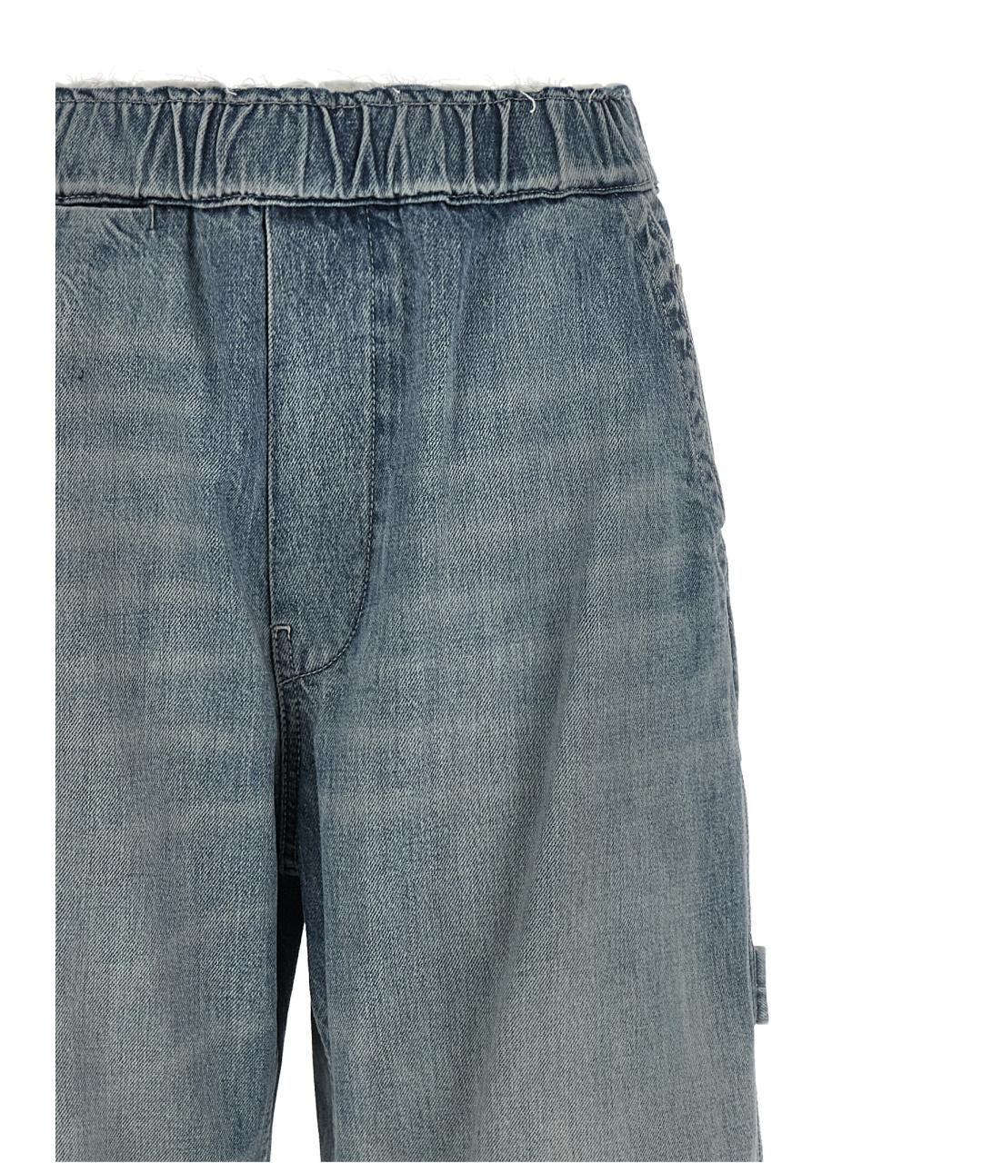 MM6 MAISON MARGIELA Голубые хлопковые прямые джинсы, фото 3