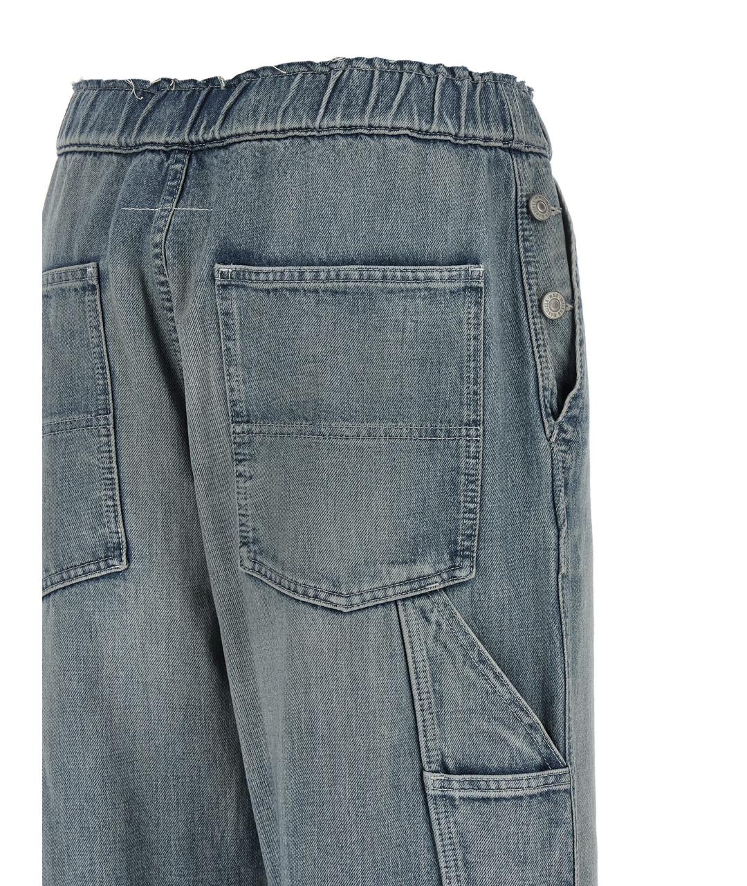 MM6 MAISON MARGIELA Голубые хлопковые прямые джинсы, фото 4