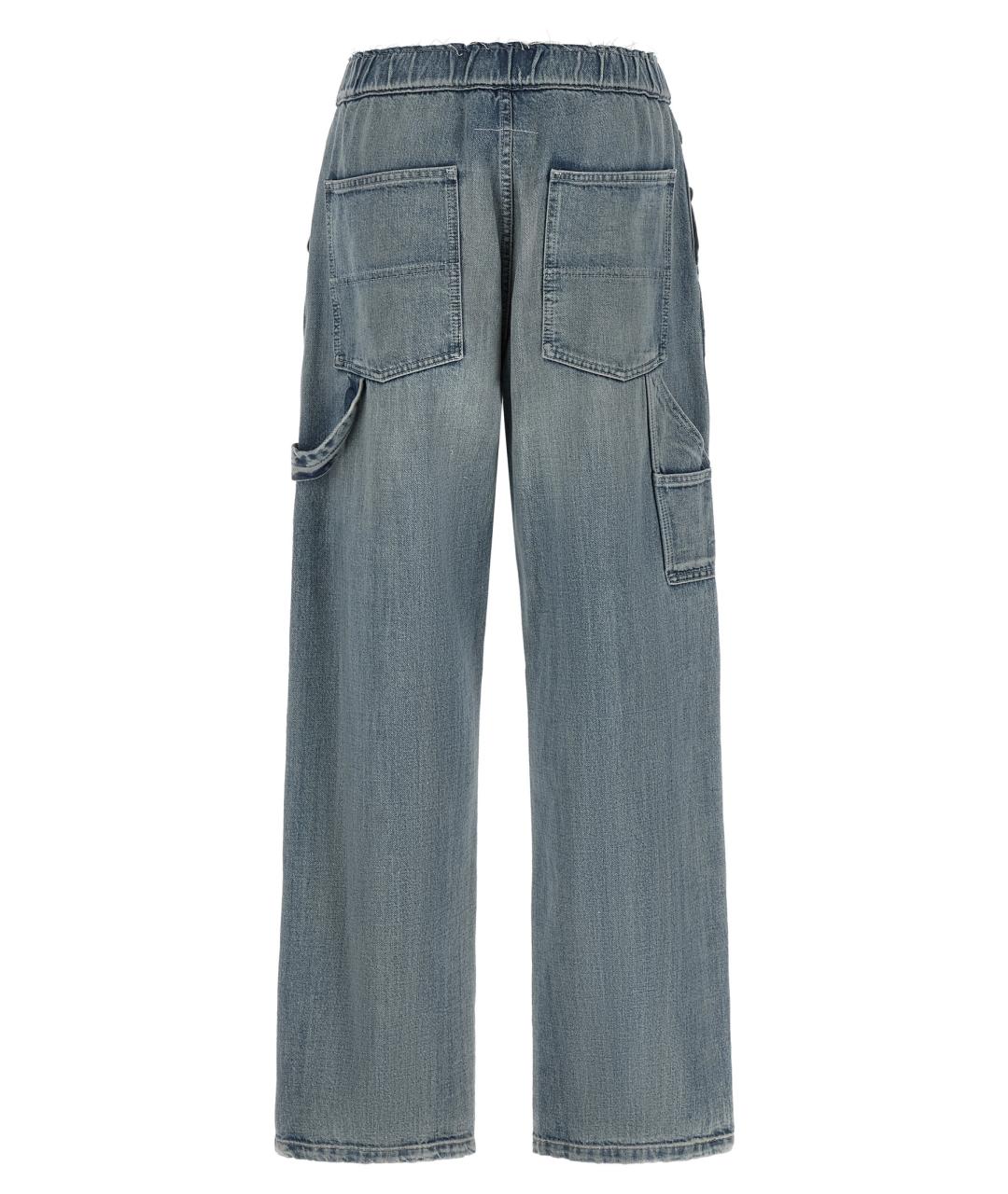 MM6 MAISON MARGIELA Голубые хлопковые прямые джинсы, фото 2