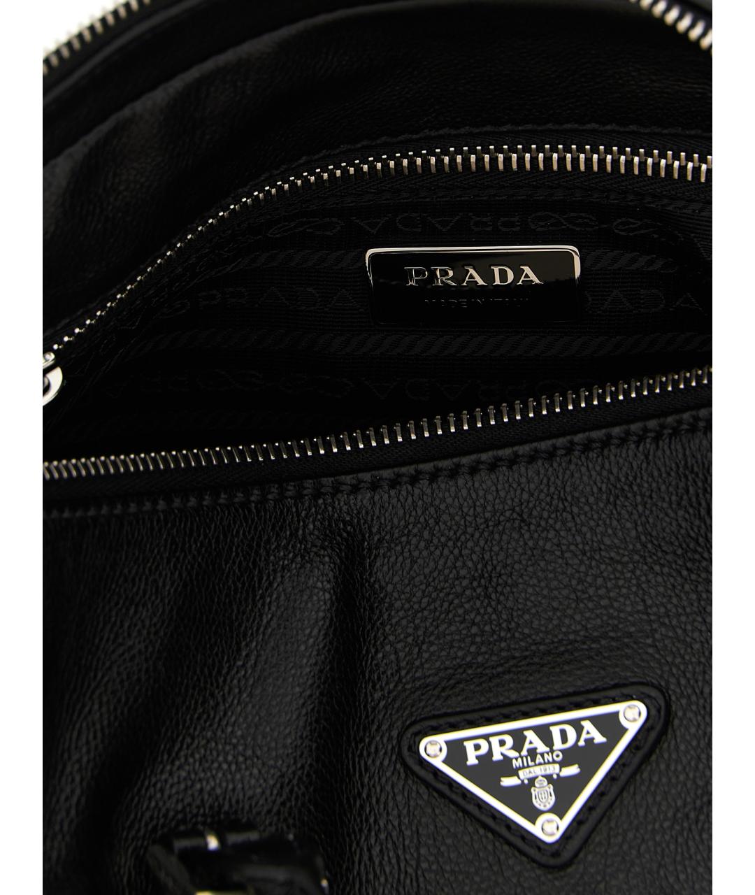 PRADA Черная кожаная сумка через плечо, фото 4