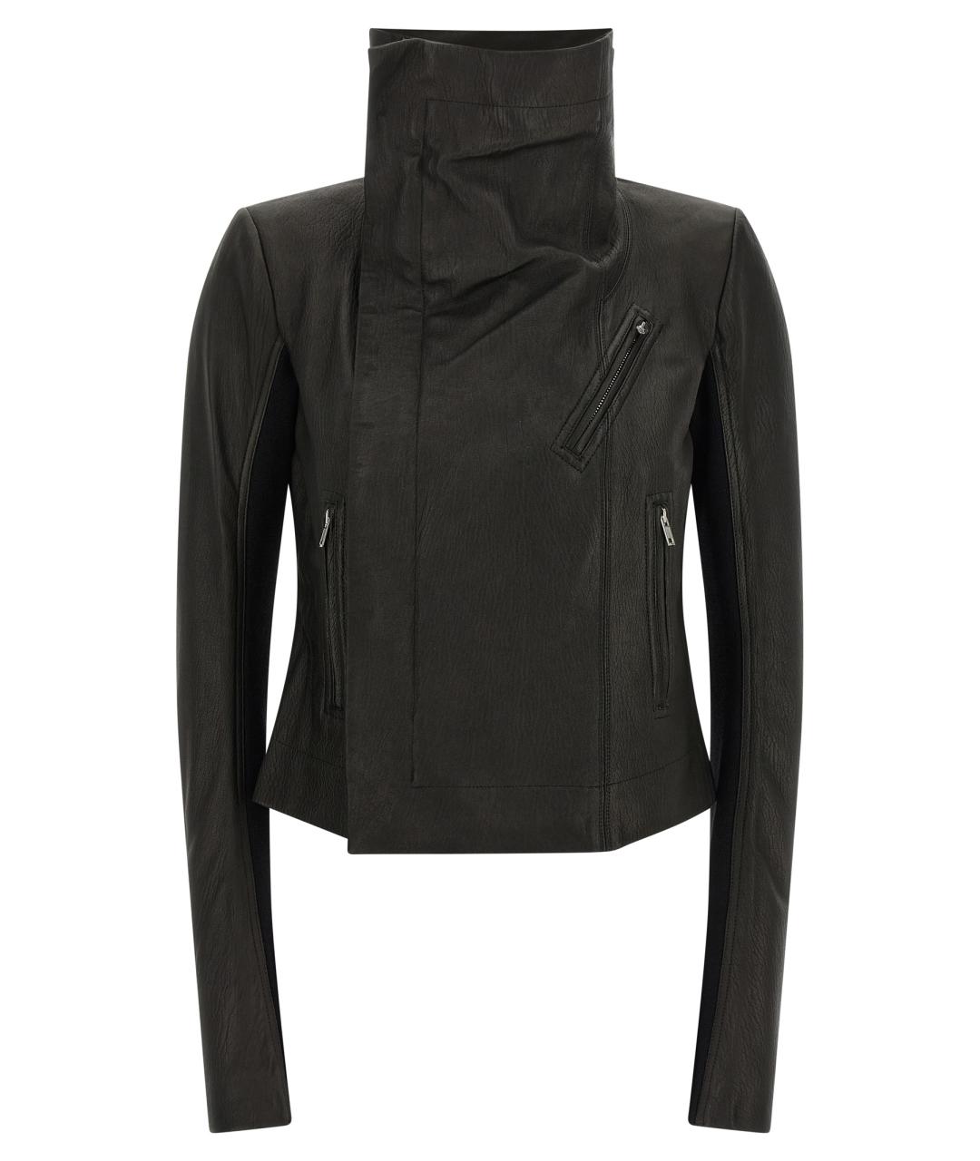RICK OWENS Черная кожаная куртка, фото 1