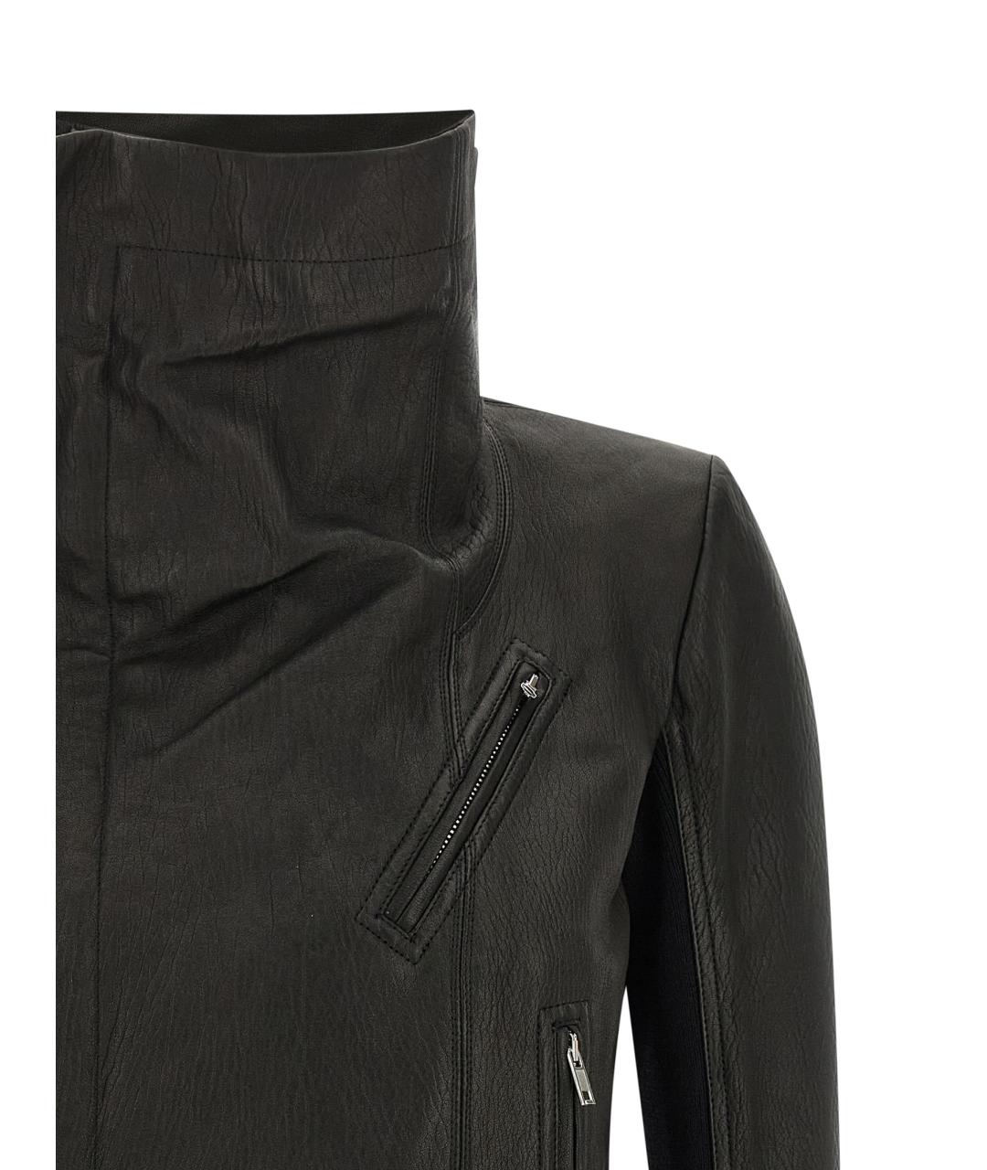 RICK OWENS Черная кожаная куртка, фото 3