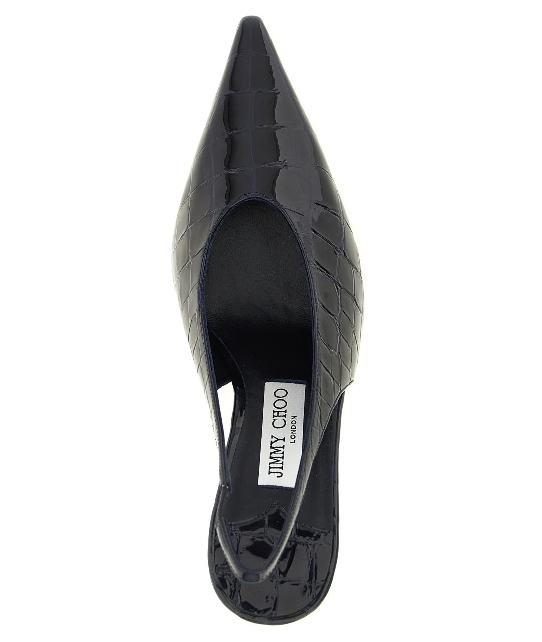 JIMMY CHOO Темно-синие туфли из лакированной кожи, фото 4