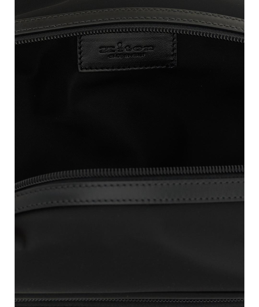 KITON Черная синтетическая барсетка, фото 4