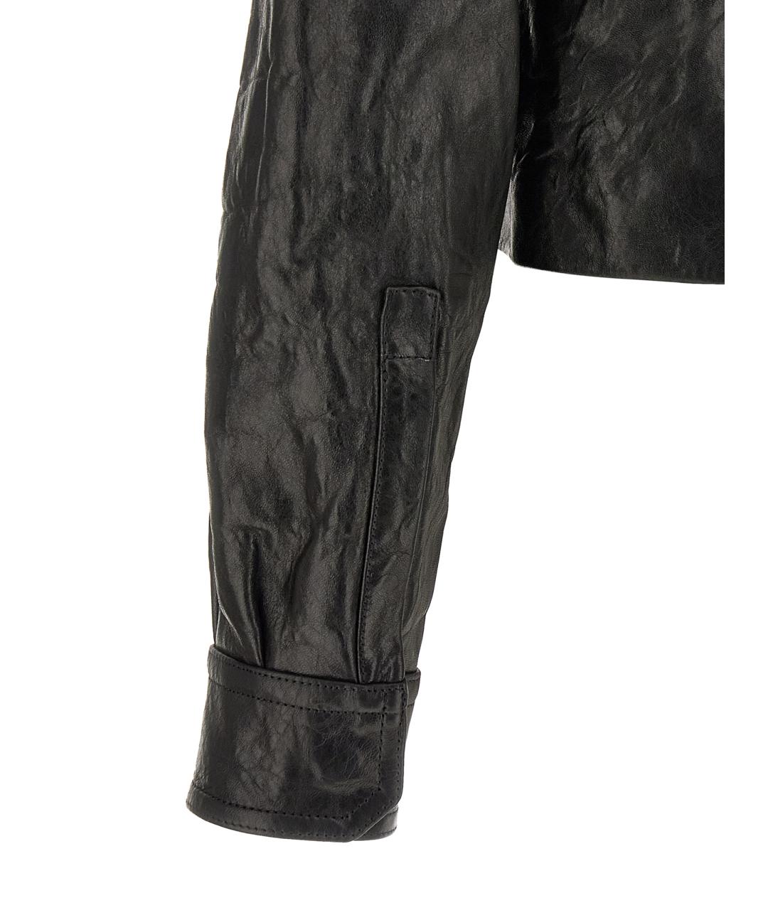 RICK OWENS Черная кожаная куртка, фото 4