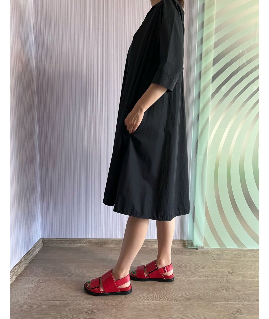 MAX MARA Черное хлопковое повседневное платье, фото 5