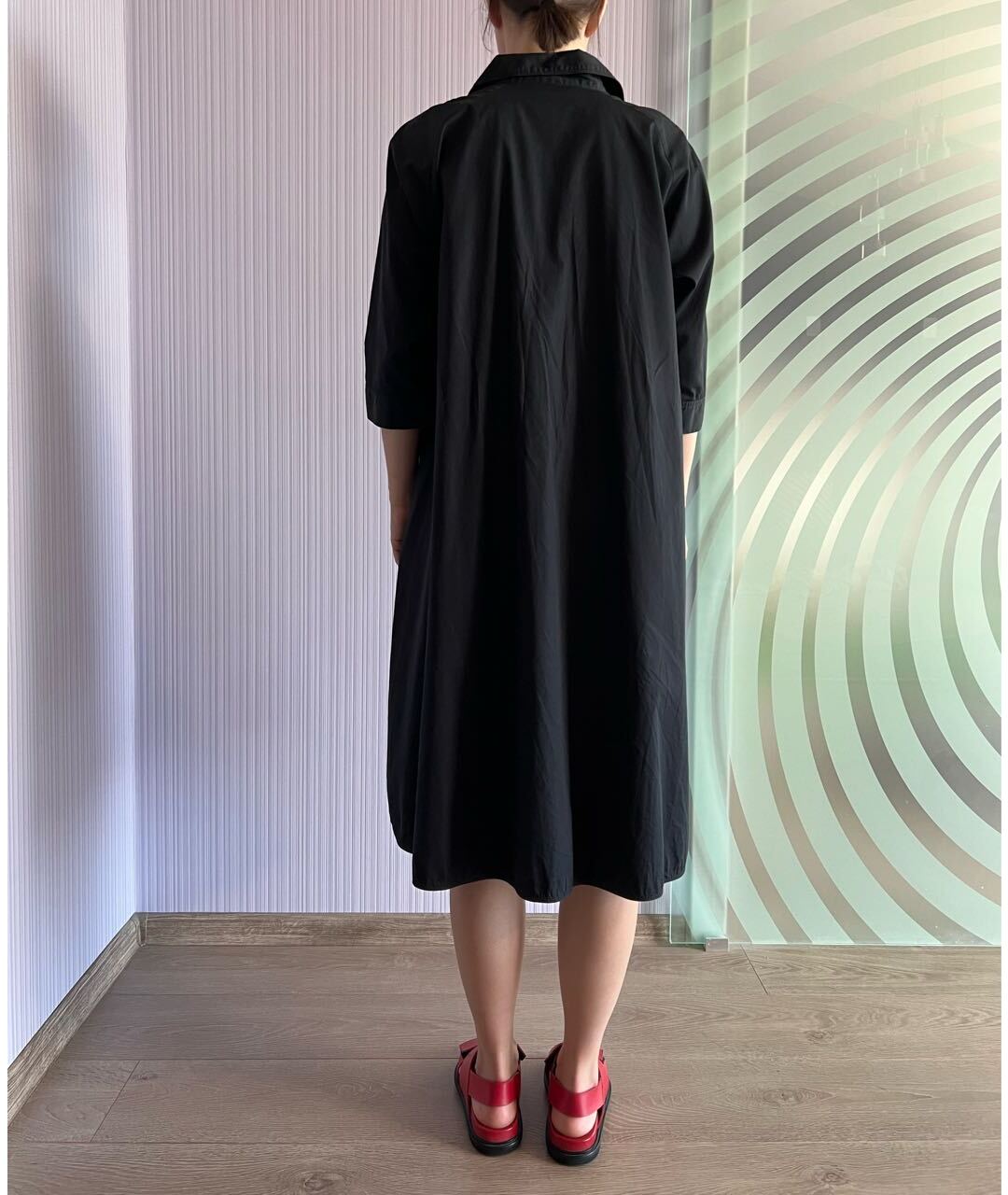MAX MARA Черное хлопковое повседневное платье, фото 6