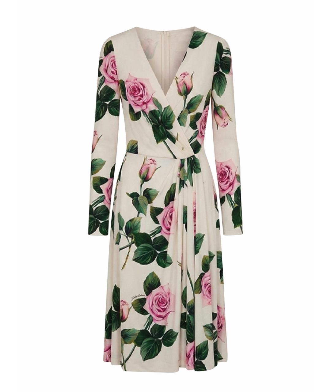 DOLCE&GABBANA Белое вискозное коктейльное платье, фото 1