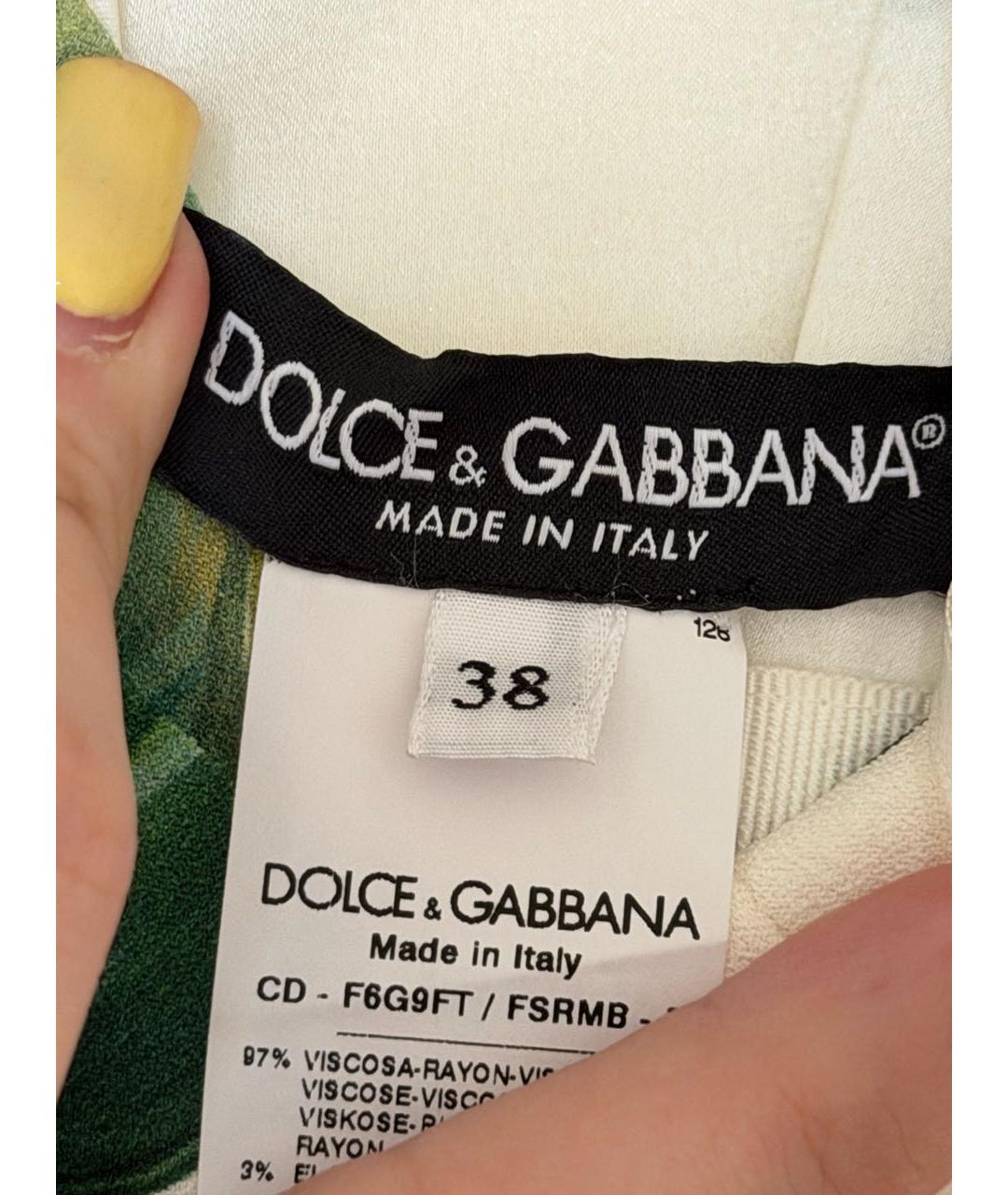 DOLCE&GABBANA Белое вискозное коктейльное платье, фото 4