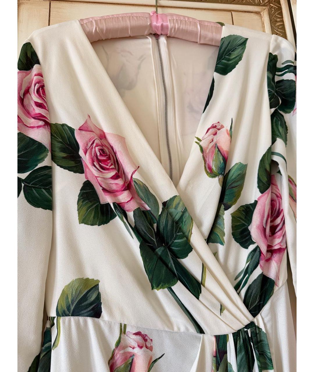 DOLCE&GABBANA Белое вискозное коктейльное платье, фото 3
