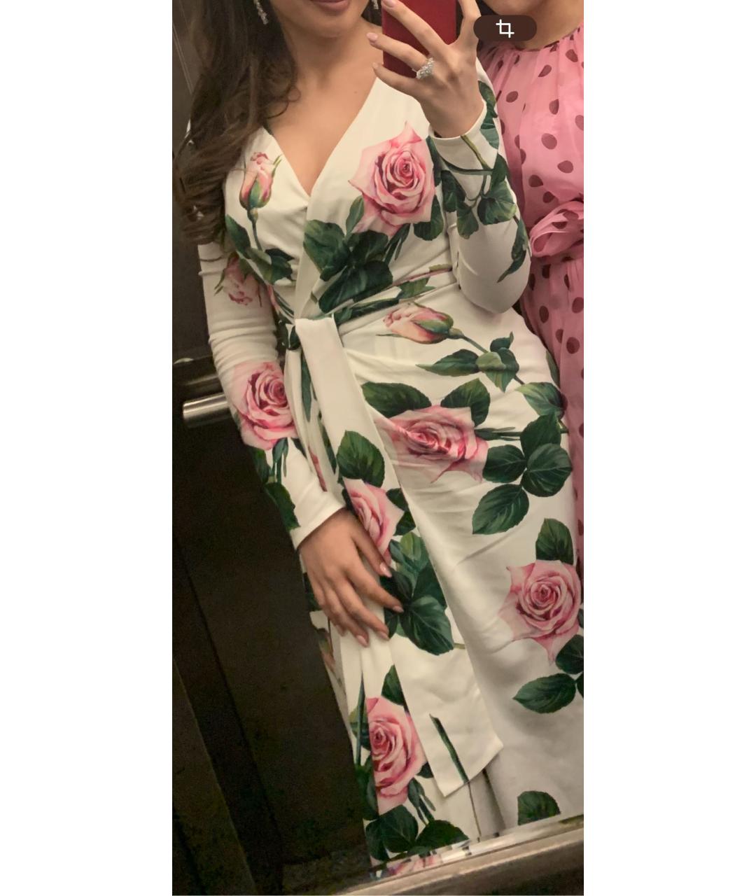 DOLCE&GABBANA Белое вискозное коктейльное платье, фото 2