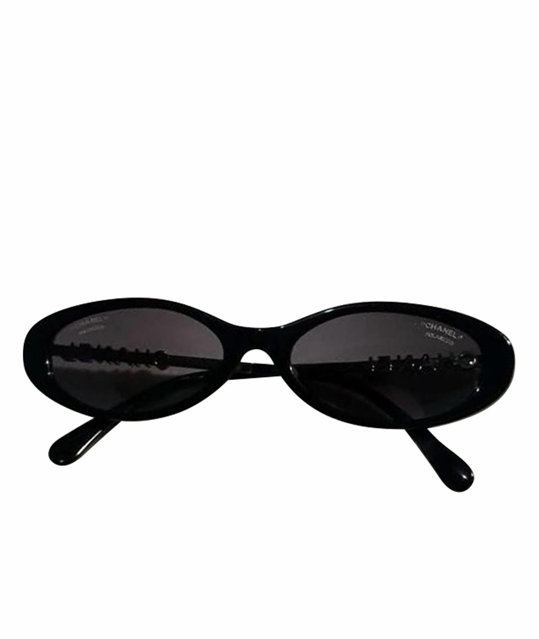 CHANEL Черные пластиковые солнцезащитные очки, фото 1