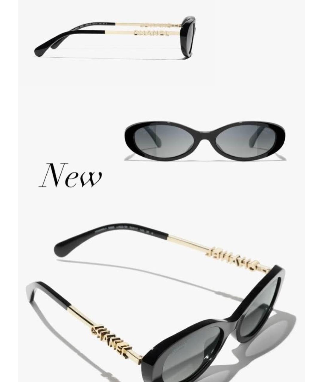 CHANEL Черные пластиковые солнцезащитные очки, фото 4