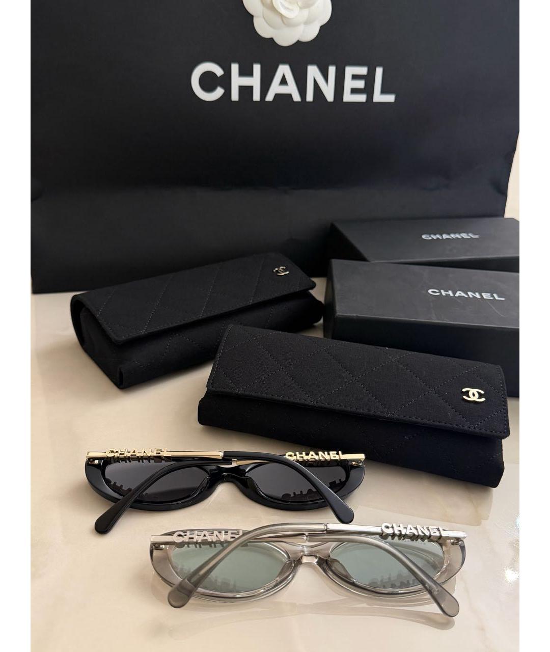 CHANEL Черные пластиковые солнцезащитные очки, фото 2