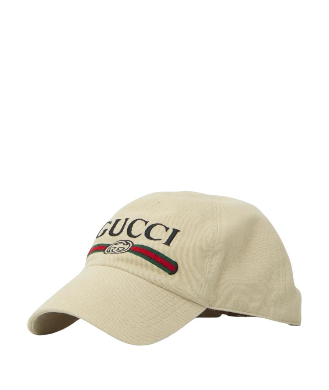 GUCCI Бежевая хлопковая кепка/бейсболка, фото 1