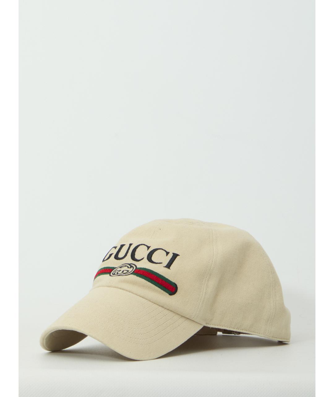 GUCCI Бежевая хлопковая кепка/бейсболка, фото 3