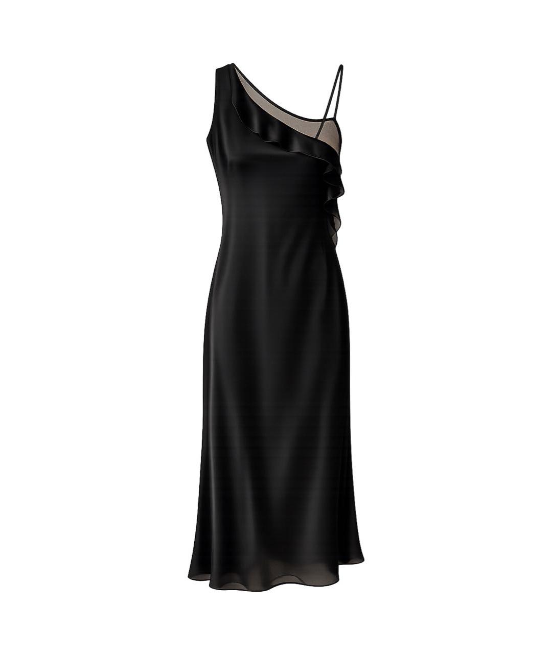 EMPORIO ARMANI Черное полиэстеровое вечернее платье, фото 1