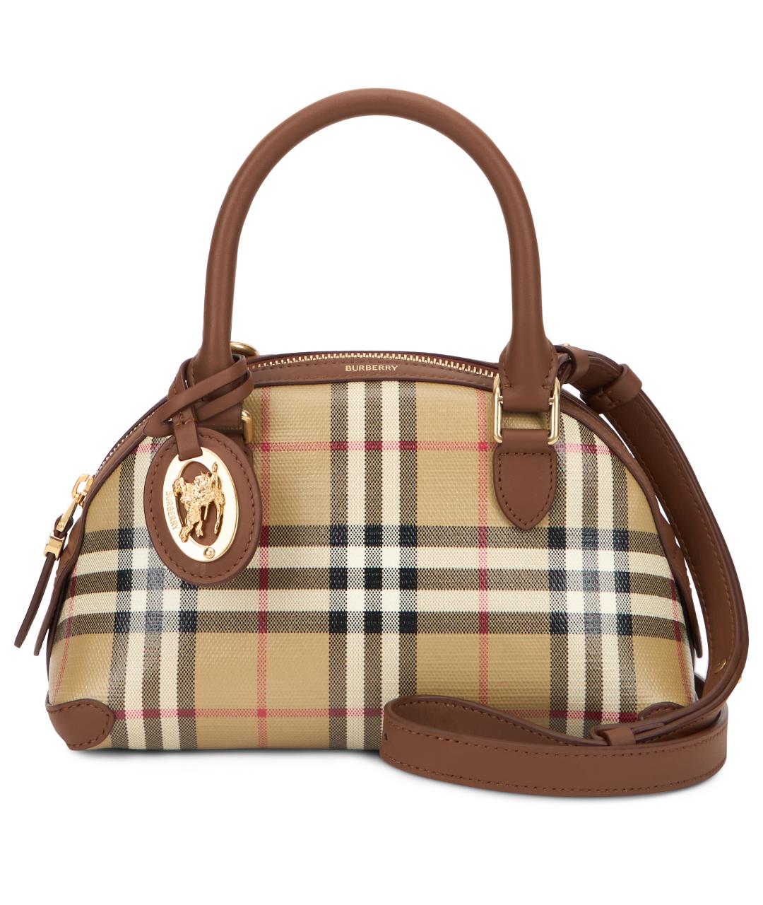 BURBERRY Бежевая канва сумка с короткими ручками, фото 2