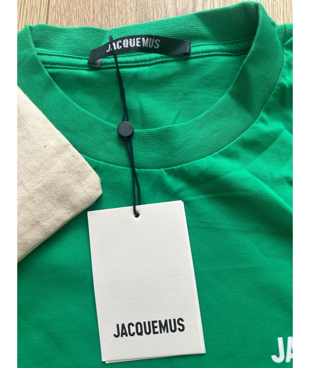 JACQUEMUS Зеленая хлопковая футболка, фото 7