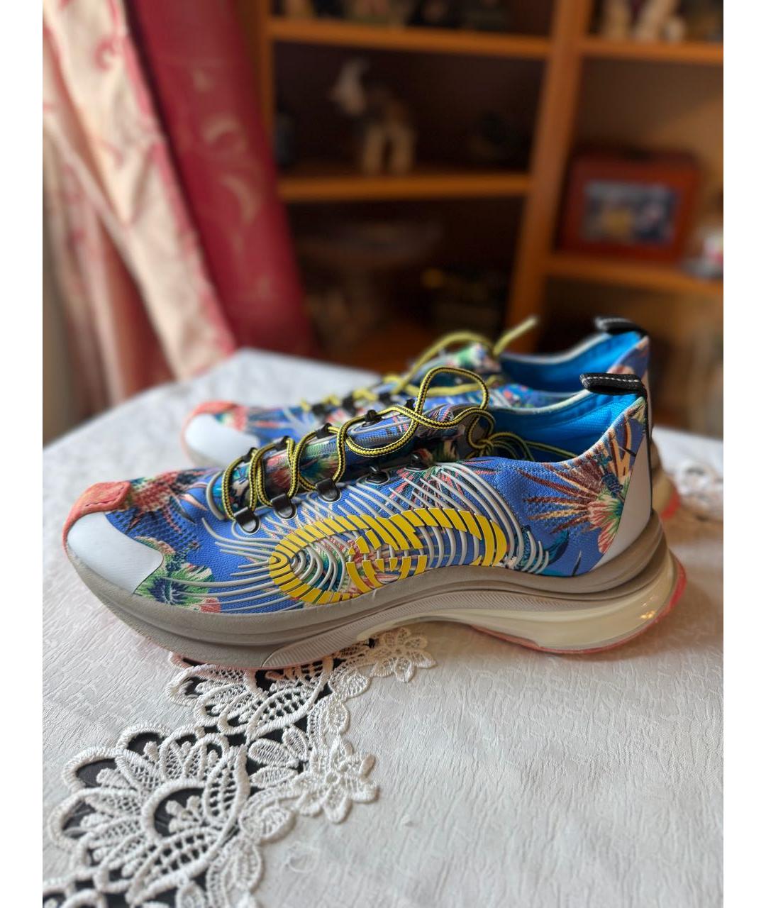GUCCI Текстильные низкие кроссовки / кеды, фото 4